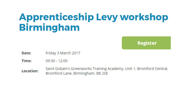 Apprenticeship Levy free workshop on 3 March