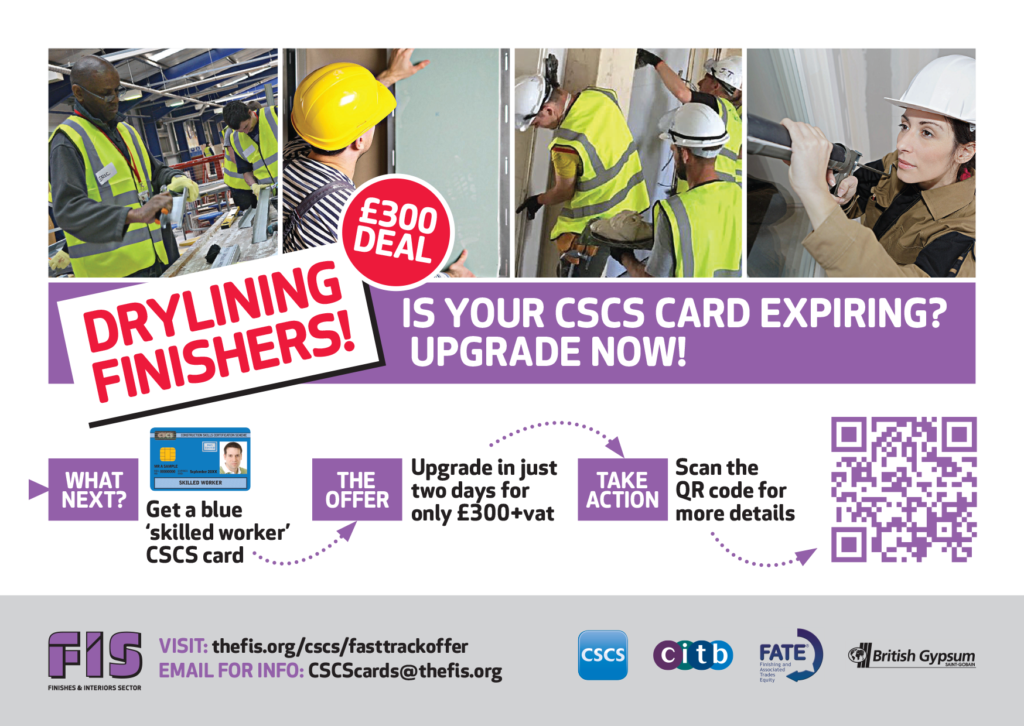 Blue skilled worker cscs card upgrade offers fis