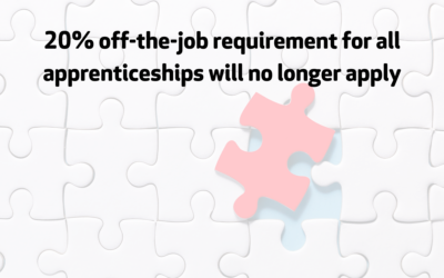 English apprenticeships off the job training policy has changed
