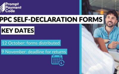 Self‐declaration form issued to signatories of Prompt Payment Code